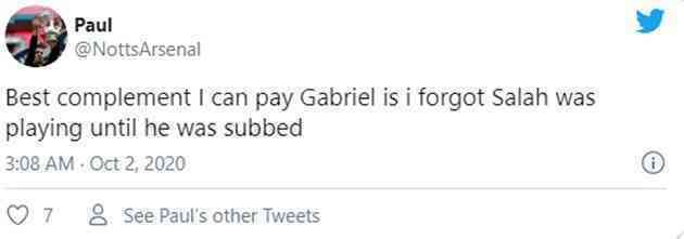 Arsenal fans react to performance of Gabriel Magalhaes against Liverpool - Bóng Đá
