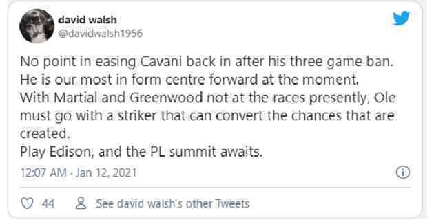 Manchester United fans make Edinson Cavani demand vs Burnley - Bóng Đá