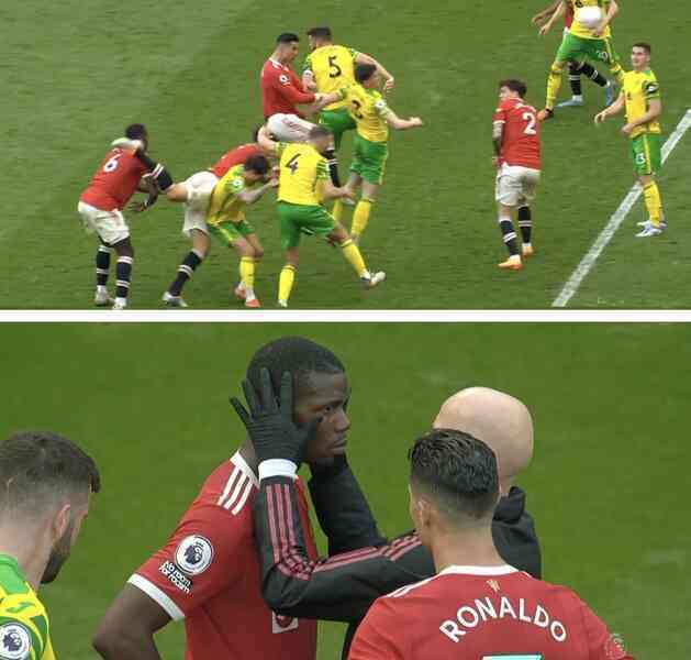 Tin bóng đá - Cạn lời! Maguire đá trúng đầu Pogba, ~số 6~ M.U giận tím mặt