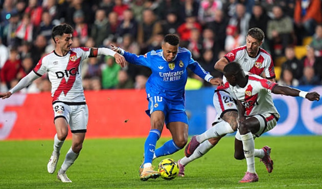 Mbappe tịt ngòi, Real Madrid bế tắc trước Rayo Vallecano