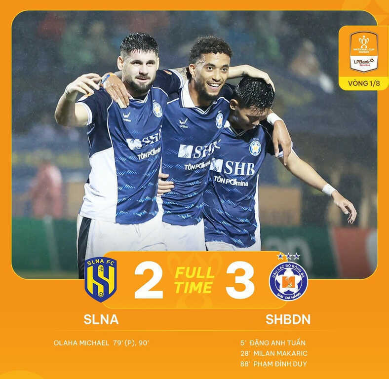 Đà Nẵng loại SLNA khỏi Cúp Quốc gia sau màn rượt đuổi kịch tính