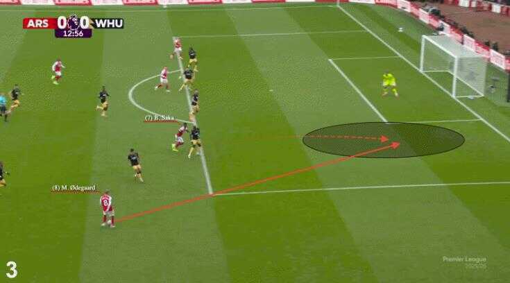 Odegaard thỏa sức sáng tạo trong vai trò mới.