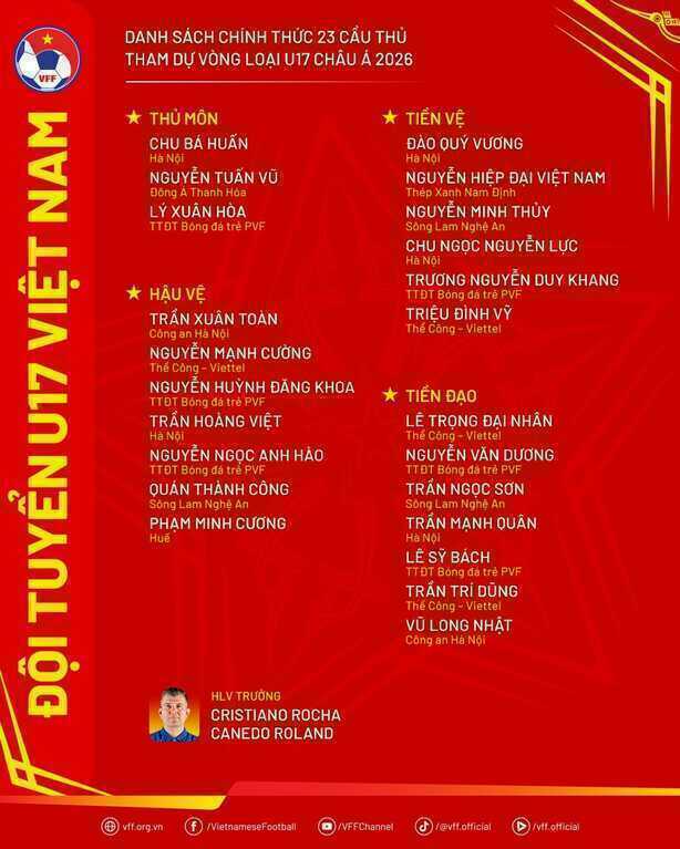 U17 Việt Nam đối đầu Singapore ở trận ra quân vòng loại U17 châu Á 2026 - 2