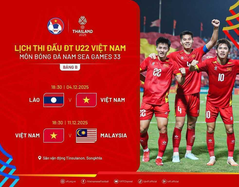 Lịch thi đấu của các đội tuyển bóng đá Việt Nam tại SEA Games - 3