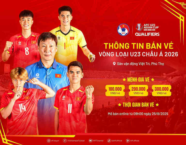 Vé xem U23 Việt Nam đá vòng loại châu Á cao nhất 300 nghìn đồng