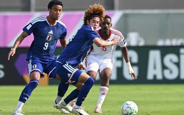 U23 Nhật Bản đang thể hiện sức mạnh đ&aacute;ng gờm.