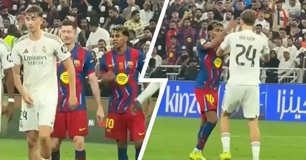 Lamine Yamal mất bình tĩnh, gây hấn với Dean Huijsen