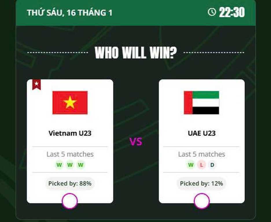 Siêu máy tính dự đoán kết quả trận tứ kết U23 Việt Nam - U23 UAE