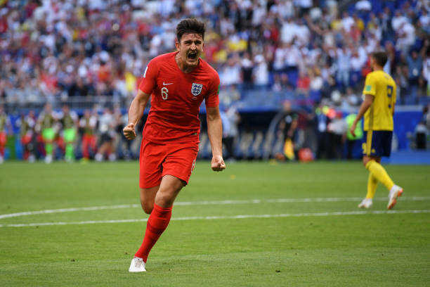 Harry Maguire từng ghi dấu ấn với b&agrave;n thắng v&agrave;o lưới tuyển Thụy Điển ở World Cup 2018.