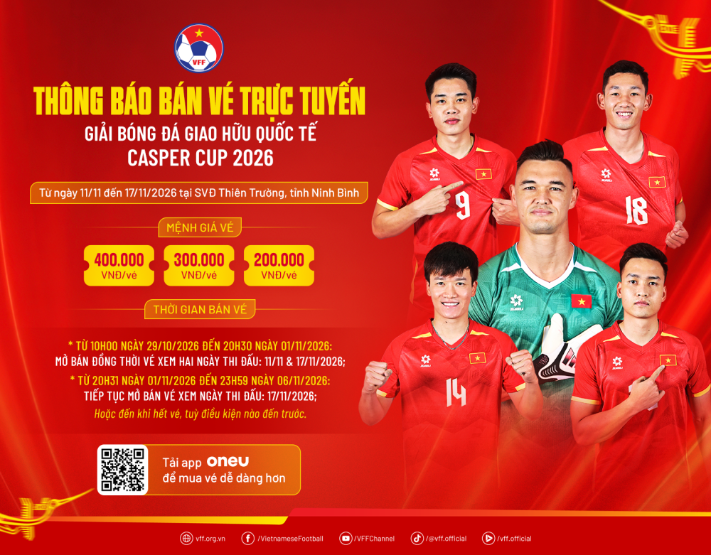 Vé xem tuyển Việt Nam trên sân Thiên Trường có giá thấp nhất 200 nghìn đồng