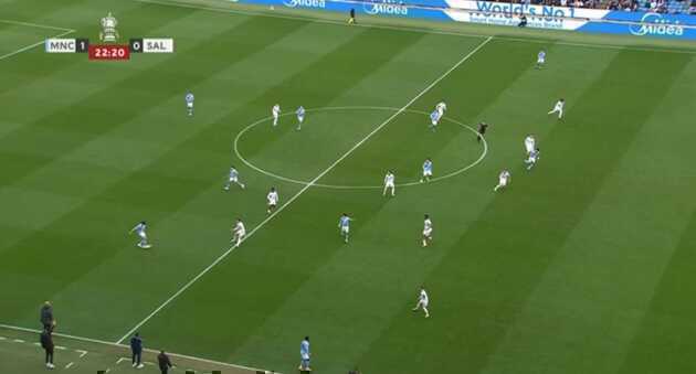 T&igrave;nh huống dẫn đến b&agrave;n thắng kh&ocirc;ng được c&ocirc;ng nhận của Manchester City ở trận đấu mới đ&acirc;y.