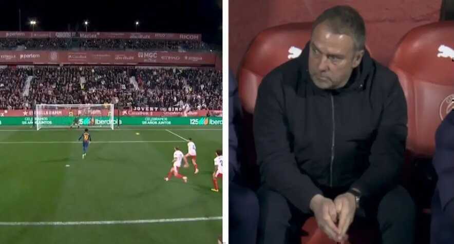 Flick đứng hình trước quả phạt đền hỏng của Lamine Yamal