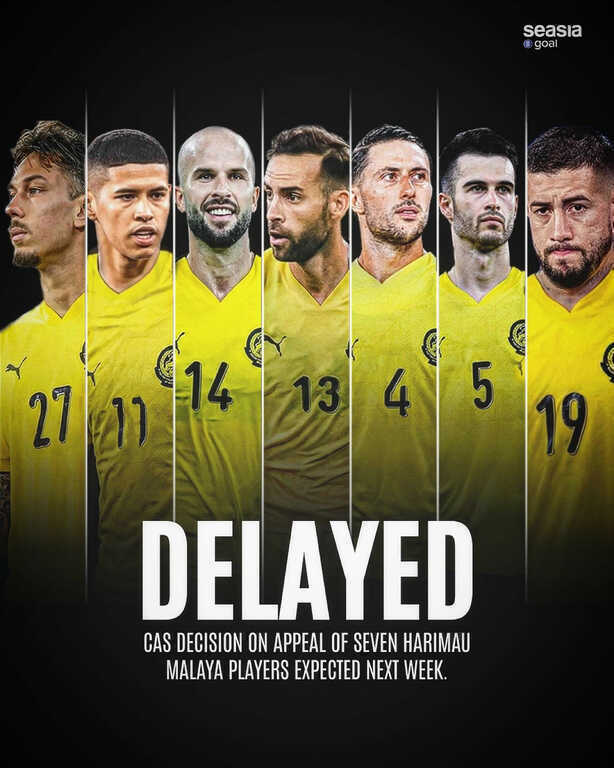 Vụ Malaysia `nhập tịch lậu` 7 cầu thủ: CAS lại hoãn vì một điều