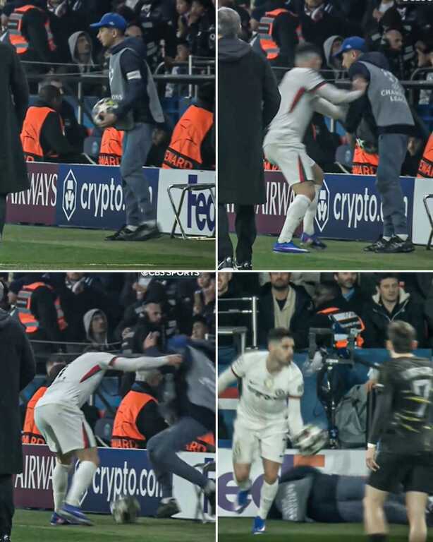 Tiền đạo Chelsea xô ngã cậu bé nhặt bóng của PSG