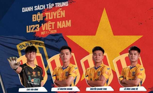 Tin bóng đá - Lộ diện 4 cầu thủ SLNA đầu tiên lên U23 Việt Nam