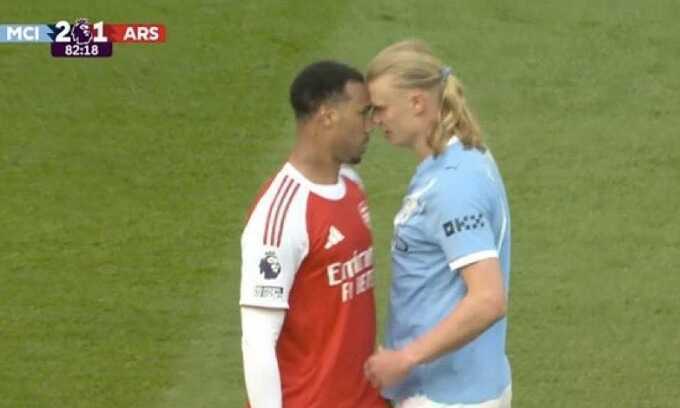 Haaland được khen trong vụ đọ đầu hậu vệ Arsenal