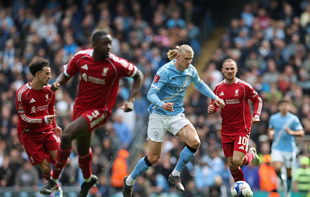 Haaland lập hat-trick, Man City vùi dập Liverpool tại FA Cup