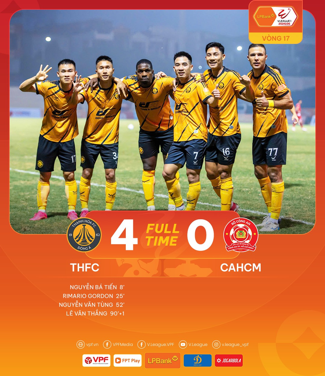 Thanh Hóa thắng khó tin CA TPHCM, Thể Công thoát thua phút chót