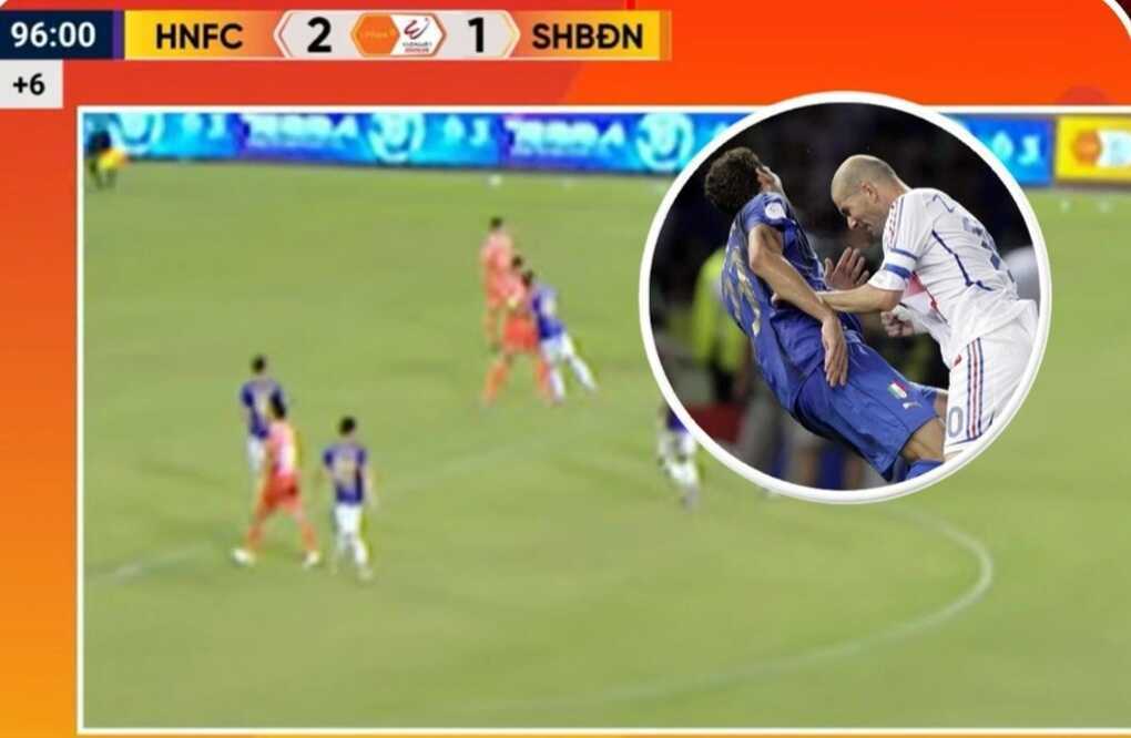 Cựu sao U23 Việt Nam chịu cái kết đắng khi tái hiện cú húc đầu của Zidane
