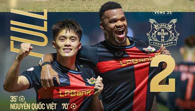 HLV Chu Đình Nghiêm ra mắt thành công, Ninh Bình lọt top 3 V-League