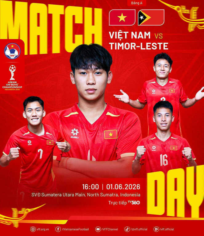 Link xem trực tiếp bóng đá U19 Việt Nam vs U19 Timor Leste, 16h hôm nay 1/6