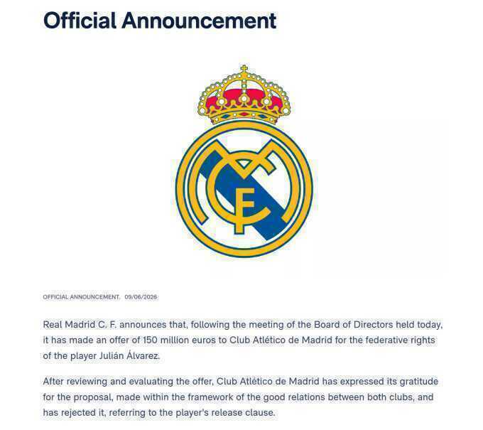 Real bị Atletico từ chối khi hỏi mua Julian Alvarez