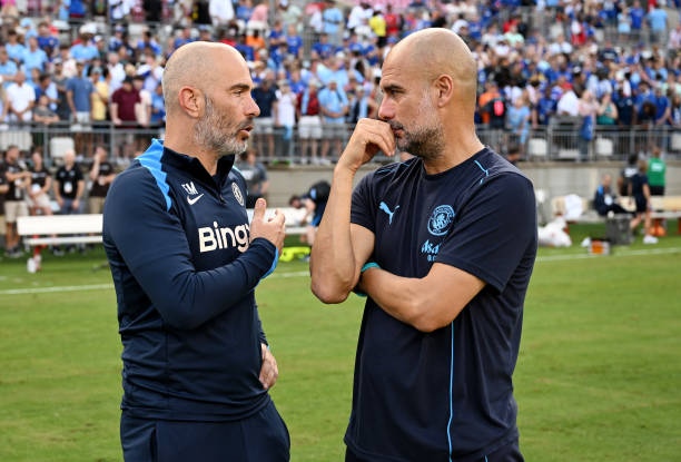 Enzo Maresca từng c&oacute; thời gian đảm nhận vai tr&ograve; trợ l&yacute; cho HLV Pep Guardiola tại Man City. Ảnh: Getty Images.