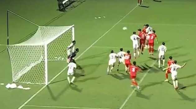 Khoảnh khắc tỏa s&aacute;ng của Ngọc Mỹ mang về 1 điểm cho Việt Nam. Ảnh: Chụp m&agrave;n h&igrave;nh VTV.